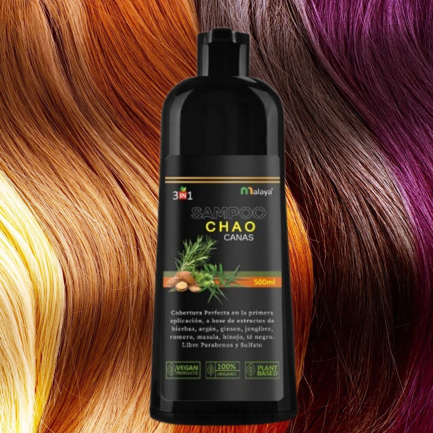 🌿 Shampoo CHAO CANAS – Shampoo vegano, 100% orgánico y a base de plantas