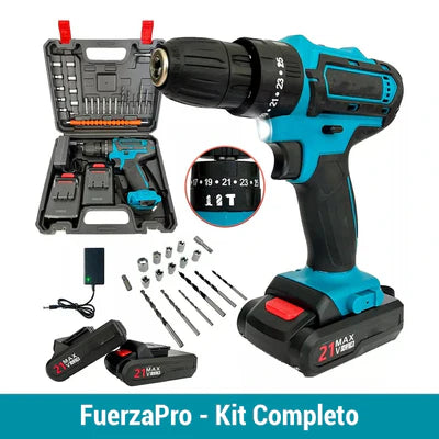 Combo Taladro Inalámbrico 24v - FuerzaPro 3 en 1 [27 piezas + estuche]