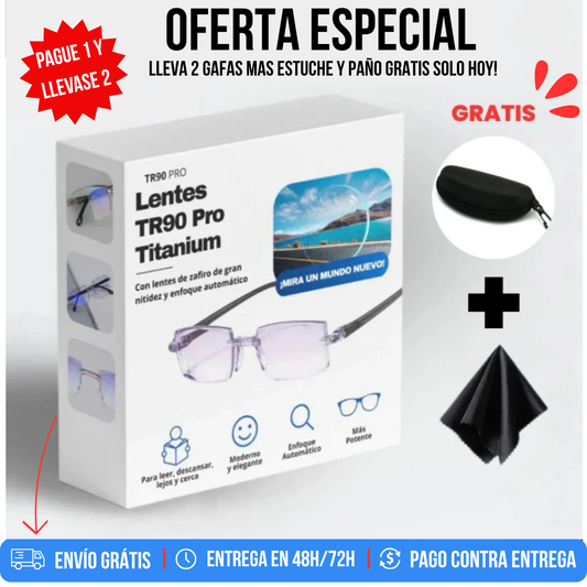 GAFAS TR90 COMPRE 1 y LLEVASE 2 GAFAS + 2 ESTUCHES y PAÑO CORTESÍA